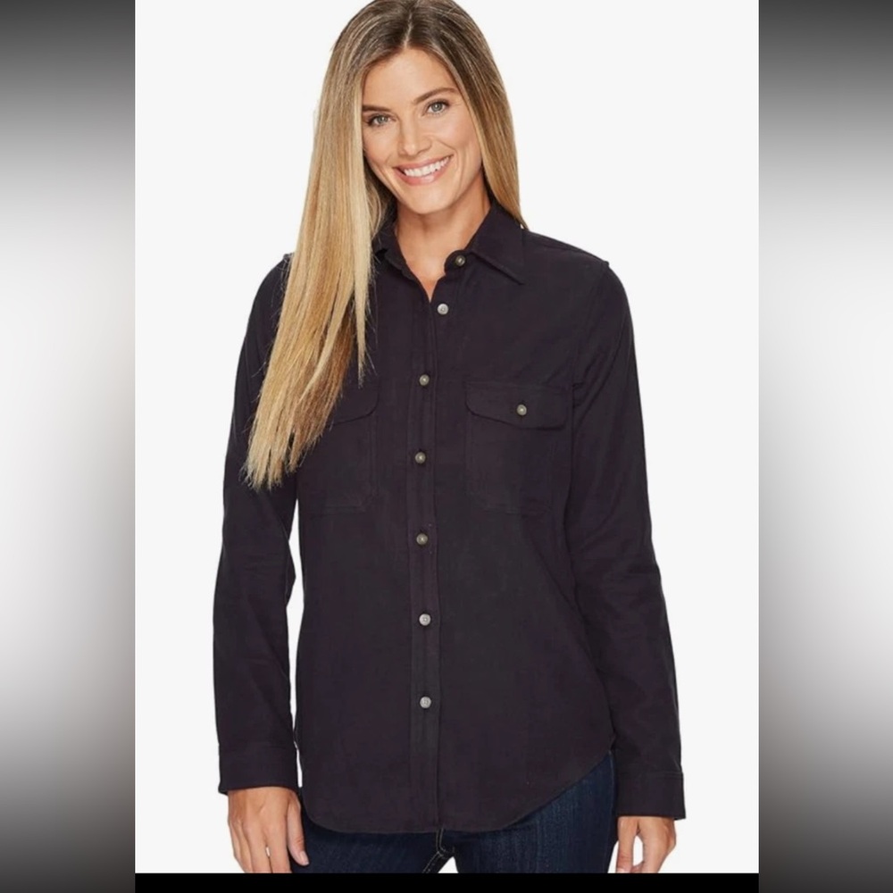 Filson Moleskin Button Up Shirt Women's Dark Navy Blue XS Flannel